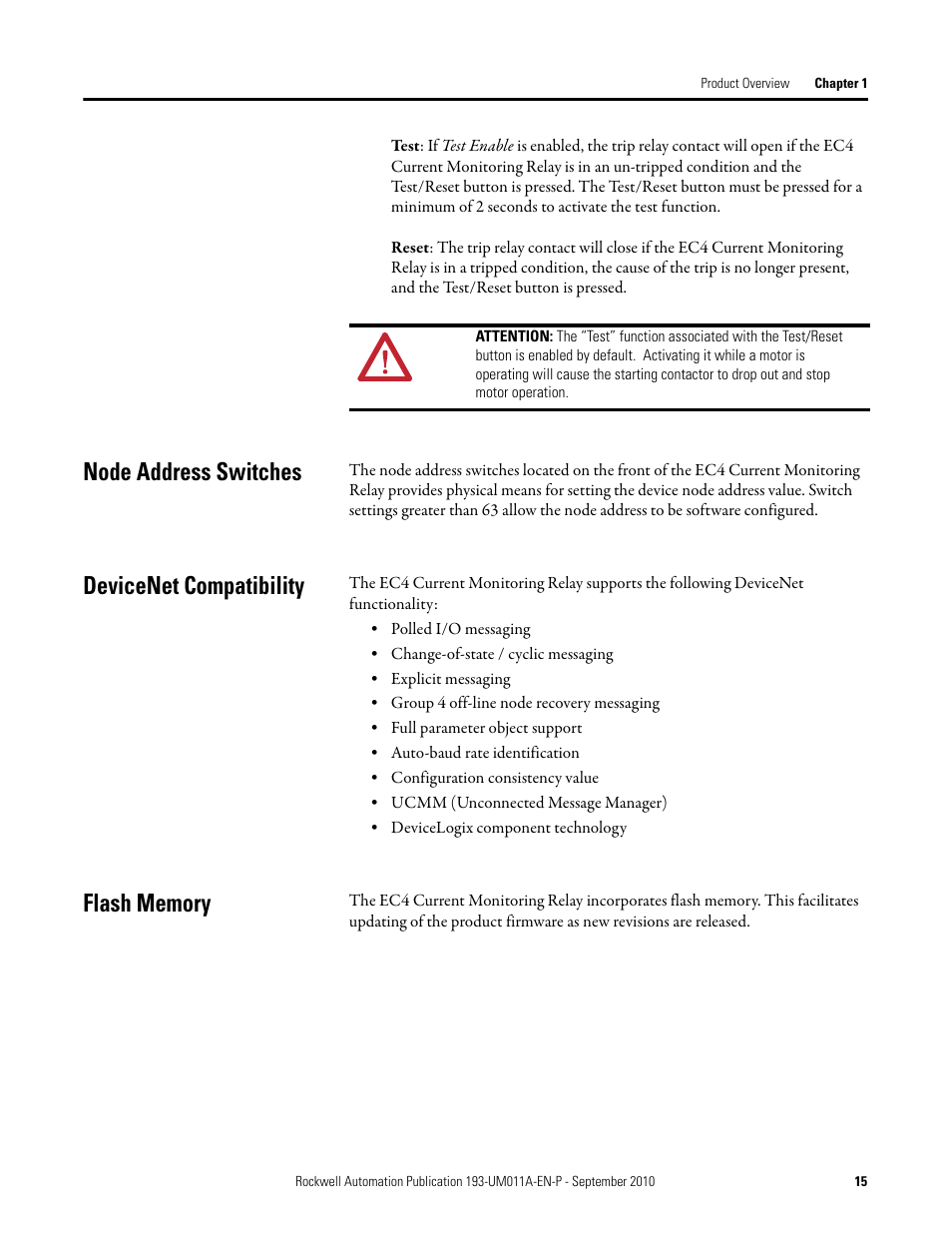 Node address switches, Devicenet compatibility | Rockwell Automation 193-EC4 EC4 Current Monitoring Relay User Manual User Manual | Page 14 / 157