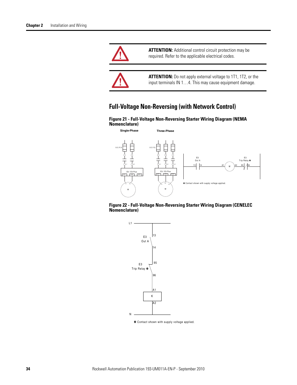Full-voltage non-reversing (with network control) | Rockwell Automation 193-EC4 EC4 Current Monitoring Relay User Manual User Manual | Page 33 / 157