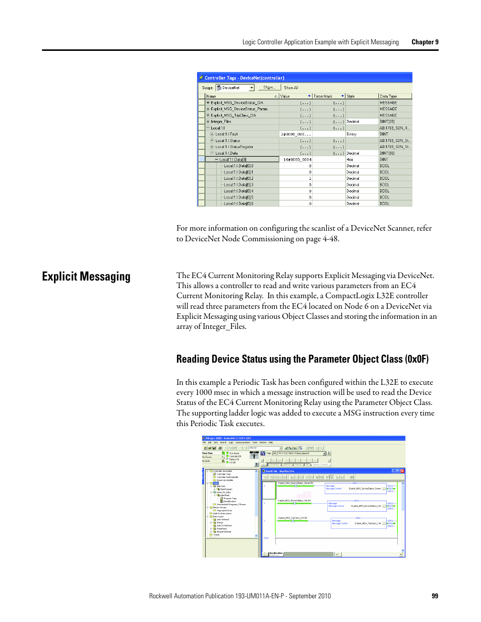 Explicit messaging | Rockwell Automation 193-EC4 EC4 Current Monitoring Relay User Manual User Manual | Page 98 / 157