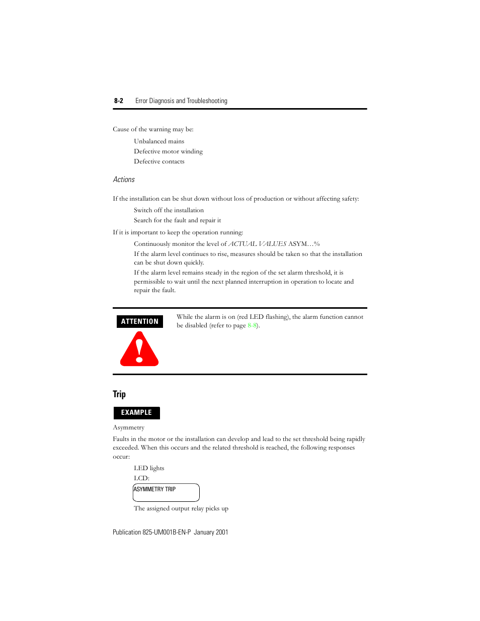 Trip | Rockwell Automation 825 Smart Motor Manager User Manual User Manual | Page 134 / 160