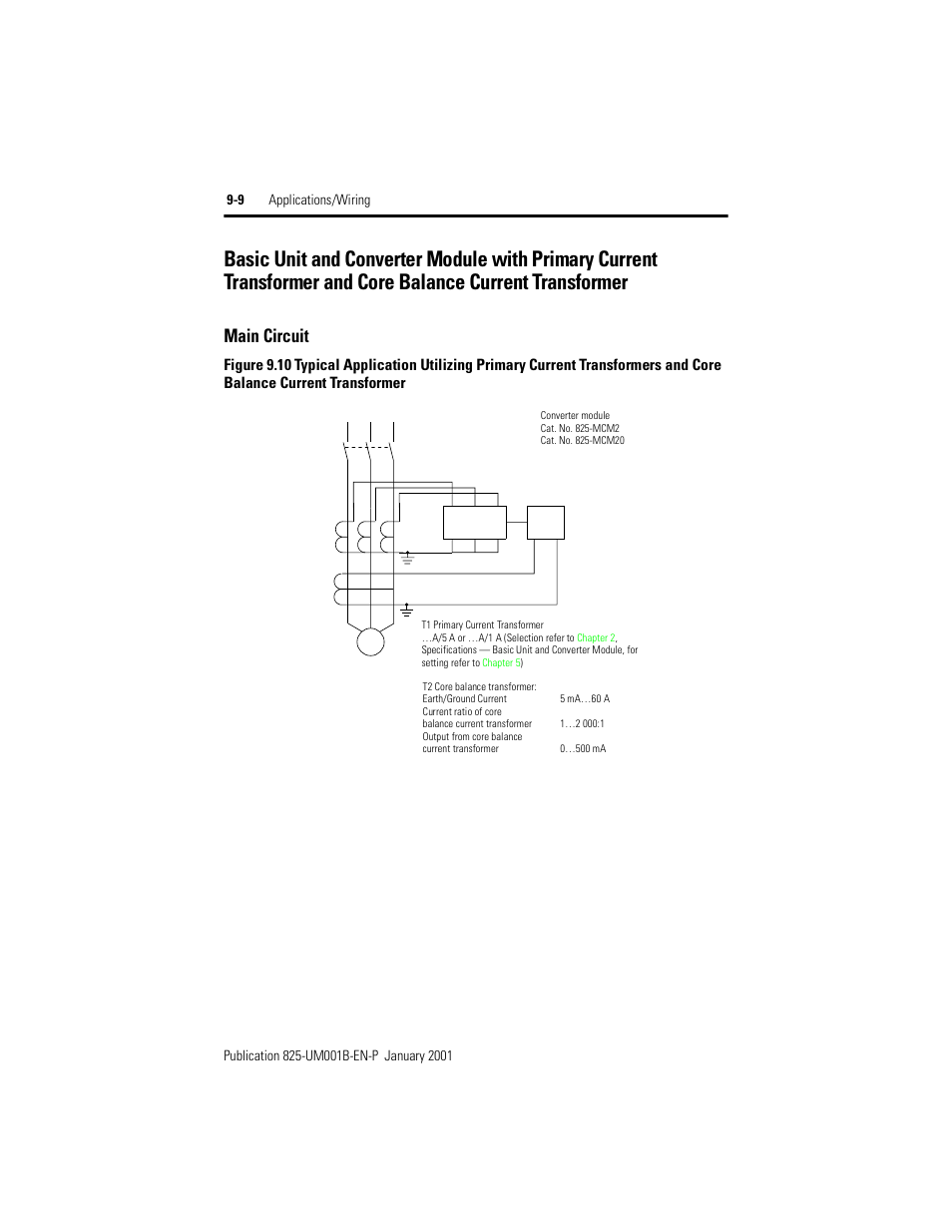 Main circuit, Figure 9.10 | Rockwell Automation 825 Smart Motor Manager User Manual User Manual | Page 150 / 160