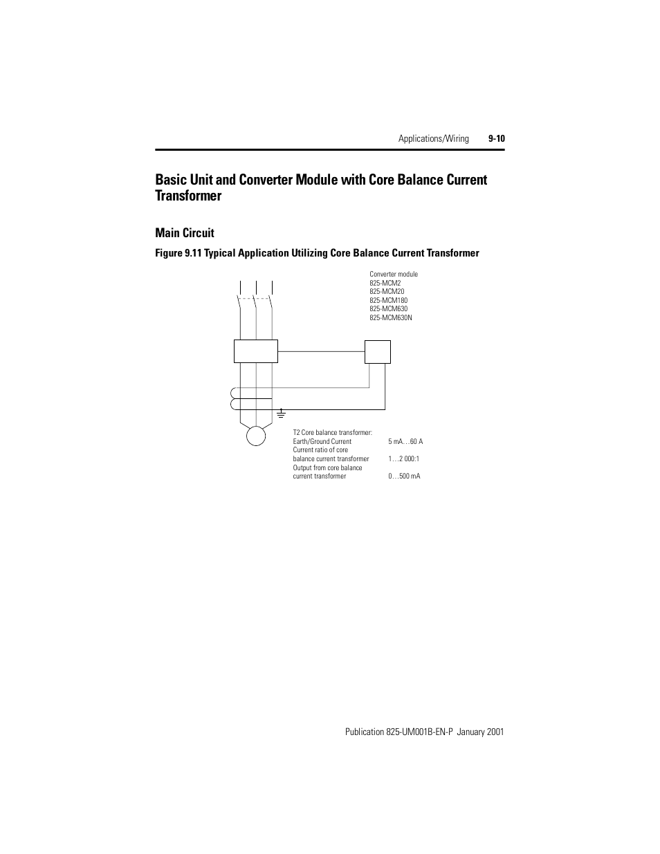 Main circuit, Figure 9.11 | Rockwell Automation 825 Smart Motor Manager User Manual User Manual | Page 151 / 160