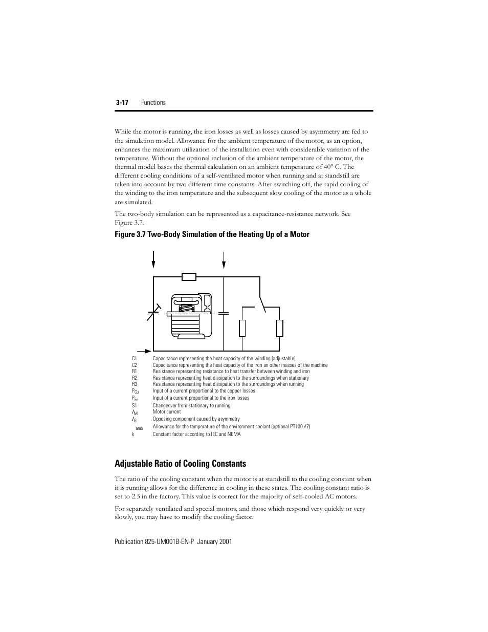 Adjustable ratio of cooling constants, Figure 3.7, Two-body simulation of the heating up of a motor | Rockwell Automation 825 Smart Motor Manager User Manual User Manual | Page 50 / 160