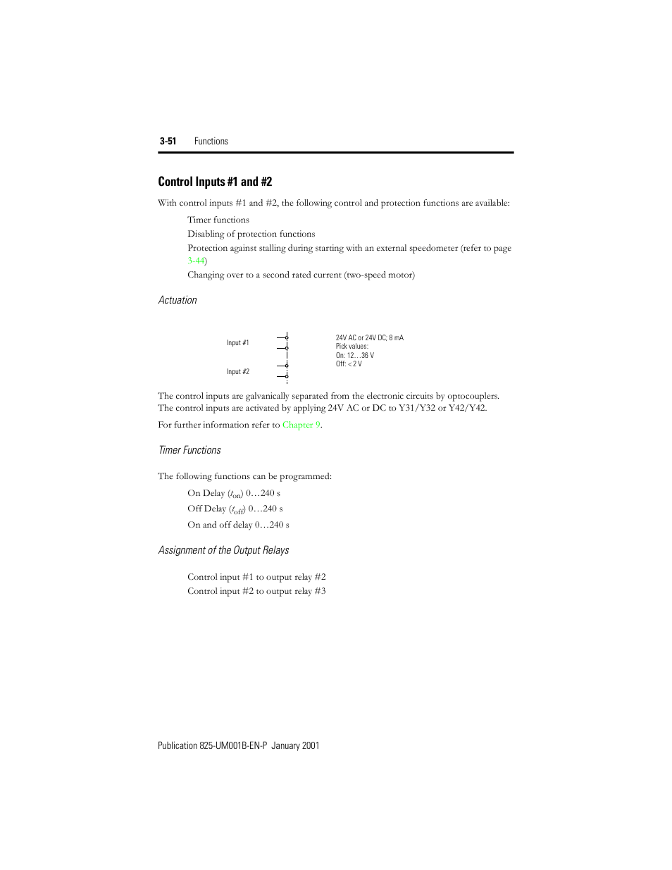 Control inputs #1 and #2 | Rockwell Automation 825 Smart Motor Manager User Manual User Manual | Page 84 / 160