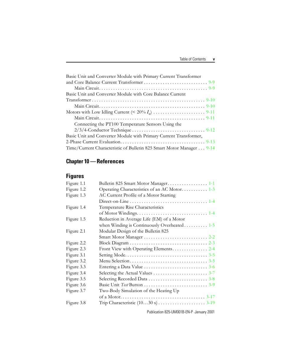 Chapter 10 — references figures | Rockwell Automation 825 Smart Motor Manager User Manual User Manual | Page 9 / 160