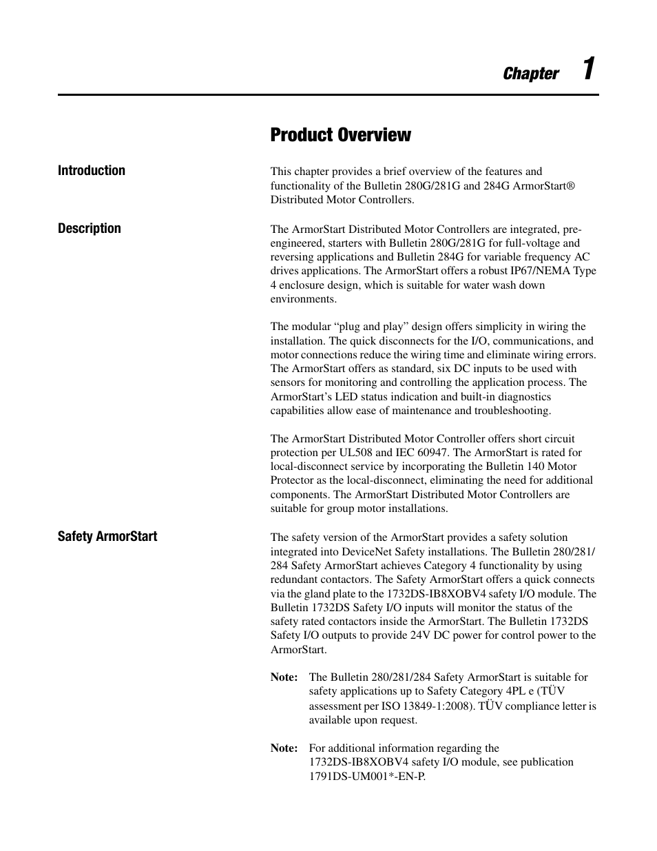 Product overview, Chapter | Rockwell Automation 284G ArmorStart - User Manual User Manual | Page 11 / 324