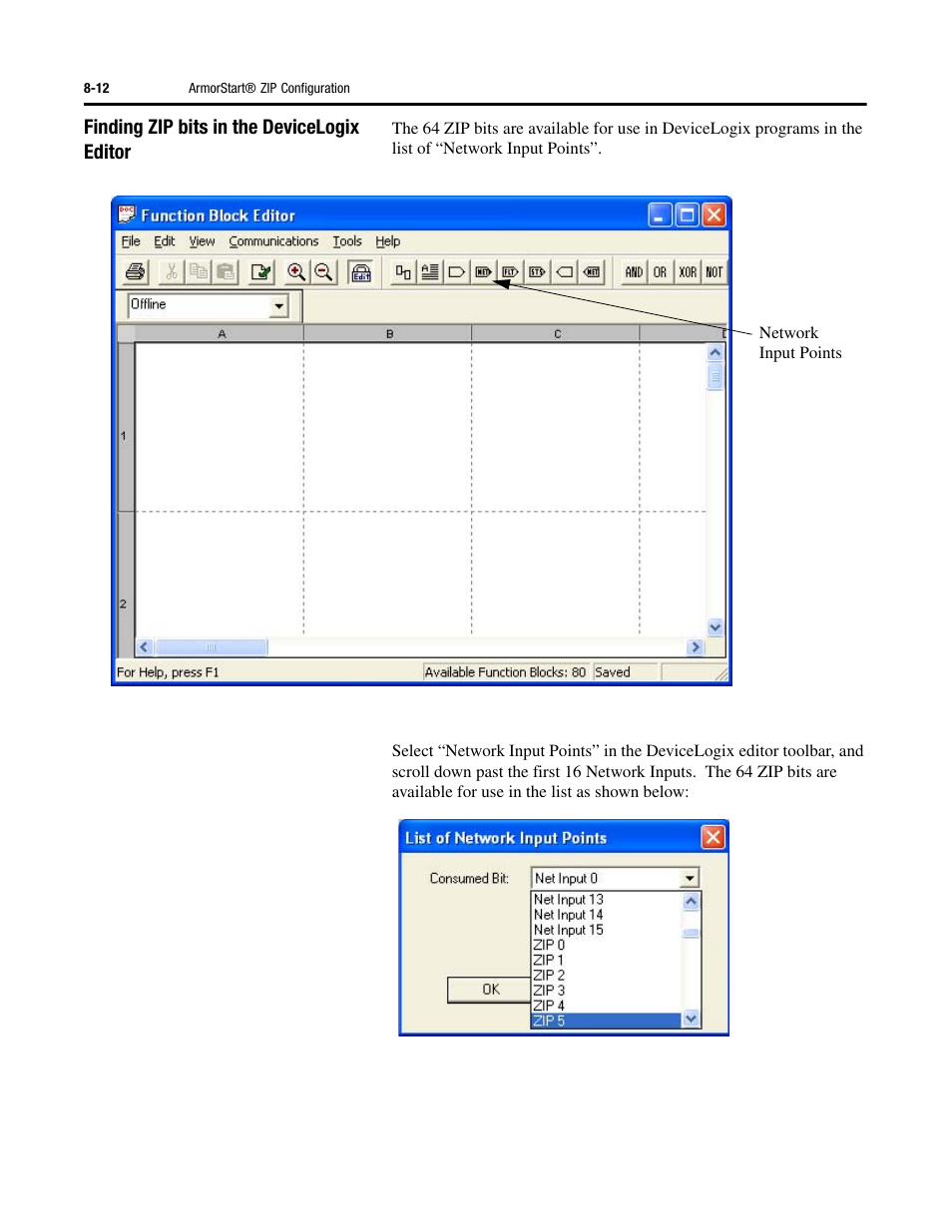 Finding zip bits in the devicelogix editor | Rockwell Automation 284G ArmorStart - User Manual User Manual | Page 184 / 324