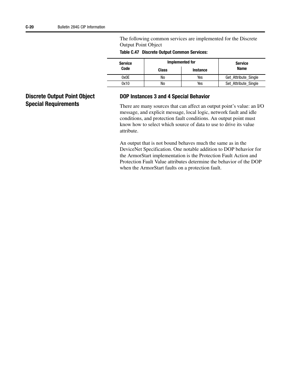 Discrete output point object special requirements | Rockwell Automation 284G ArmorStart - User Manual User Manual | Page 270 / 324