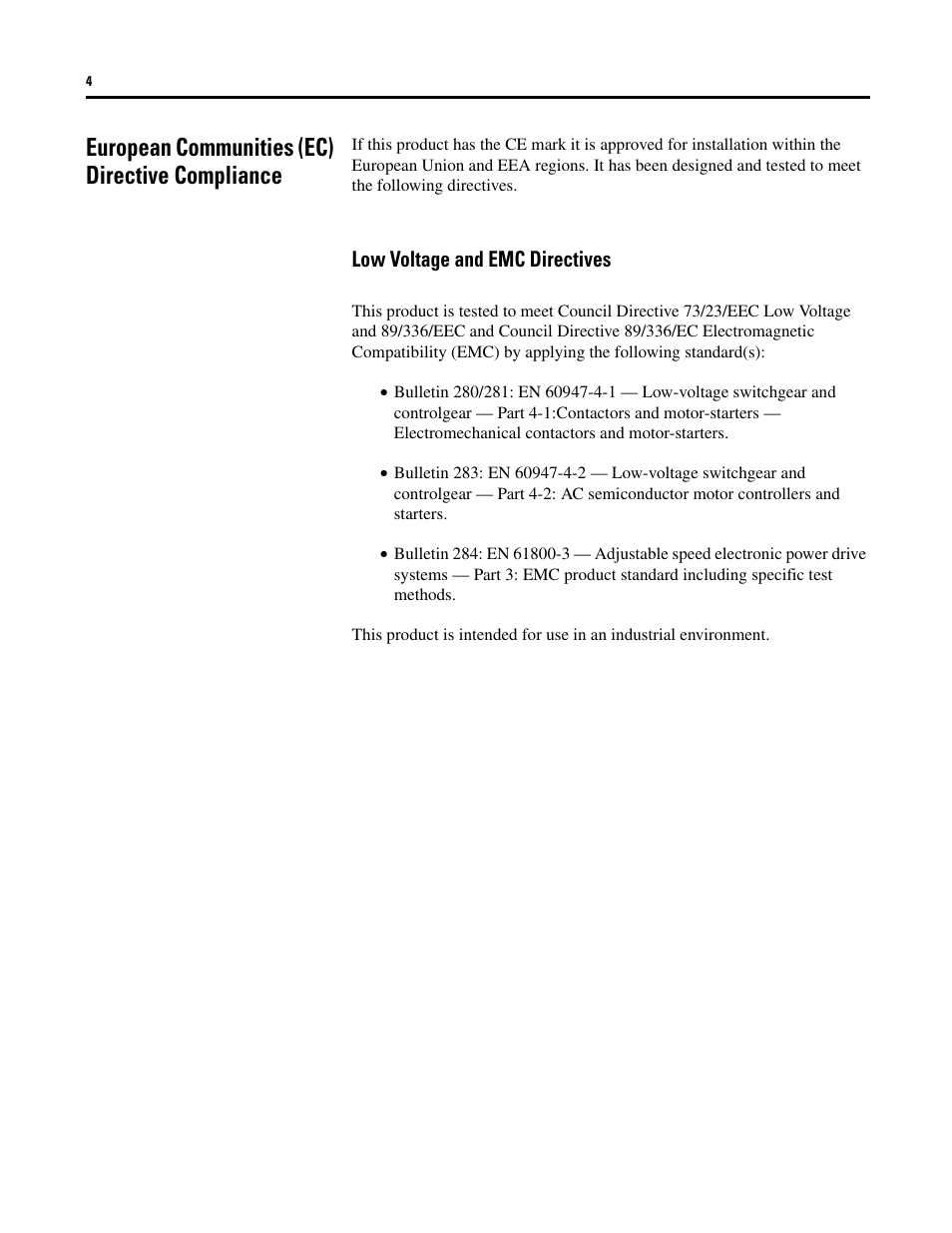 European communities (ec) directive compliance | Rockwell Automation 284G ArmorStart - User Manual User Manual | Page 4 / 324