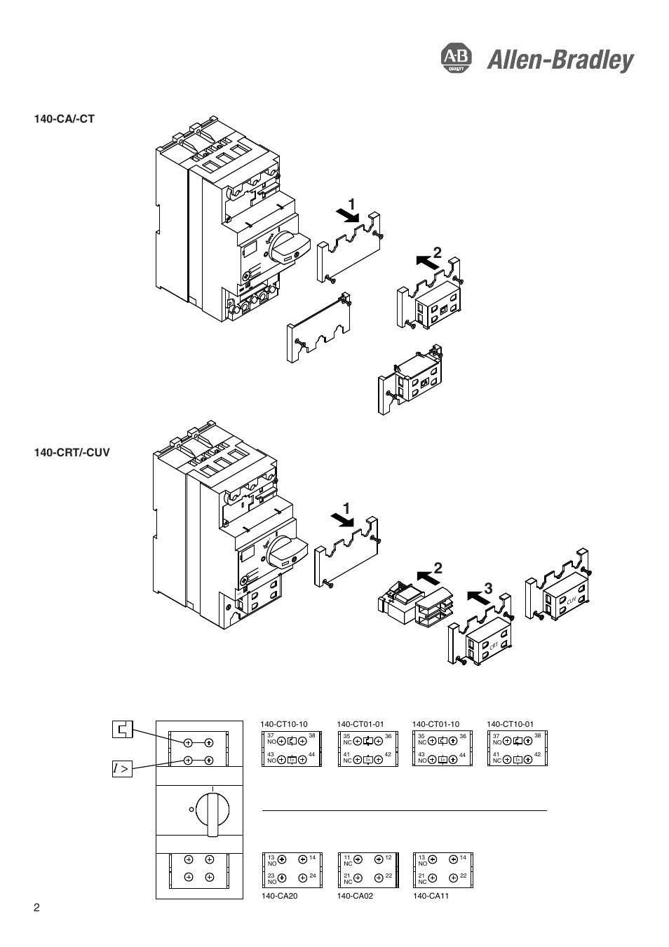 Ca/-ct, Crt/-cuv | Rockwell Automation 140 Manual Motor Starter / Circuit Breaker User Manual | Page 2 / 7