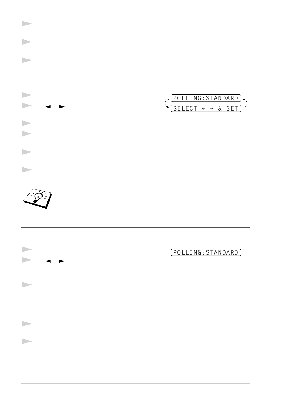 Setup delayed polling receive, Sequential polling | Brother T74 User Manual | Page 54 / 98