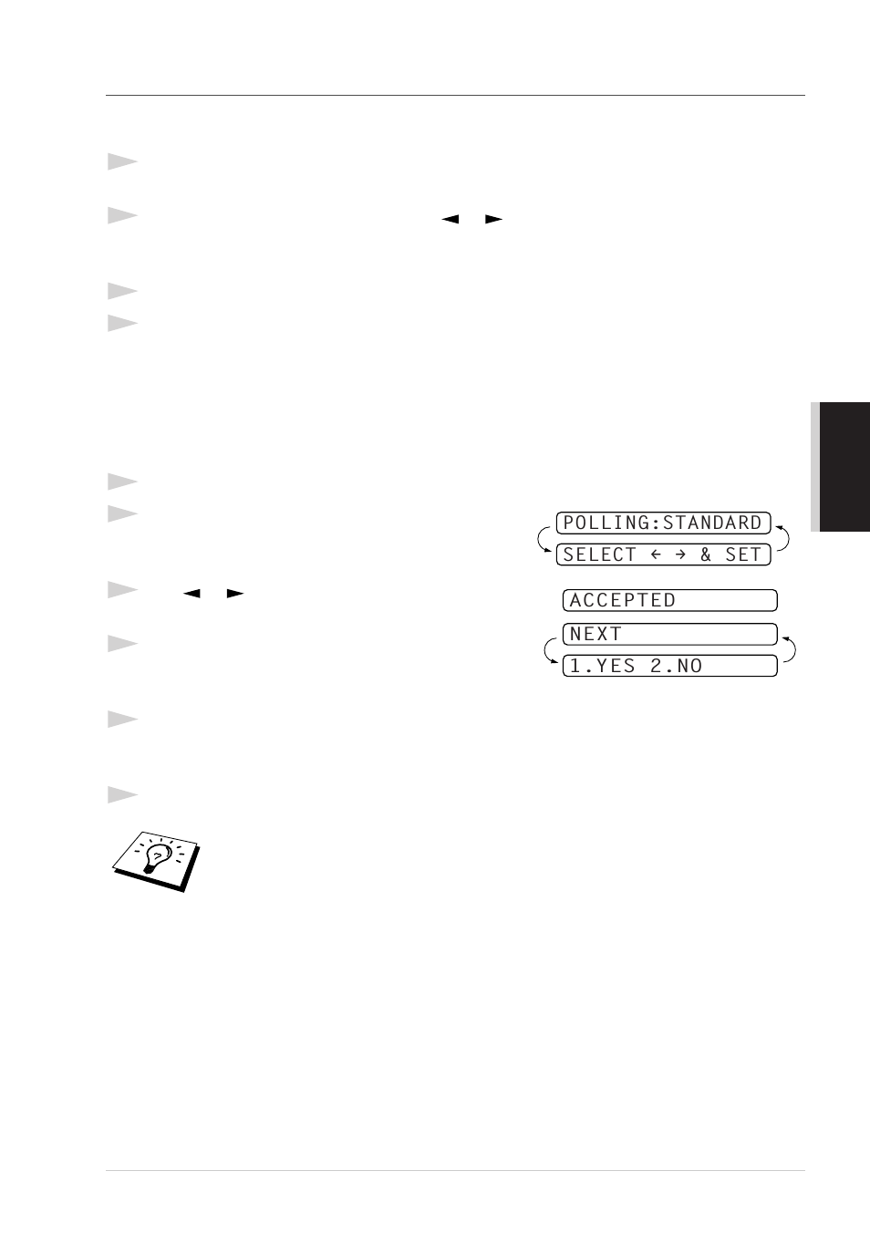 Cancelling a scheduled job, Polled transmit | Brother T74 User Manual | Page 55 / 98