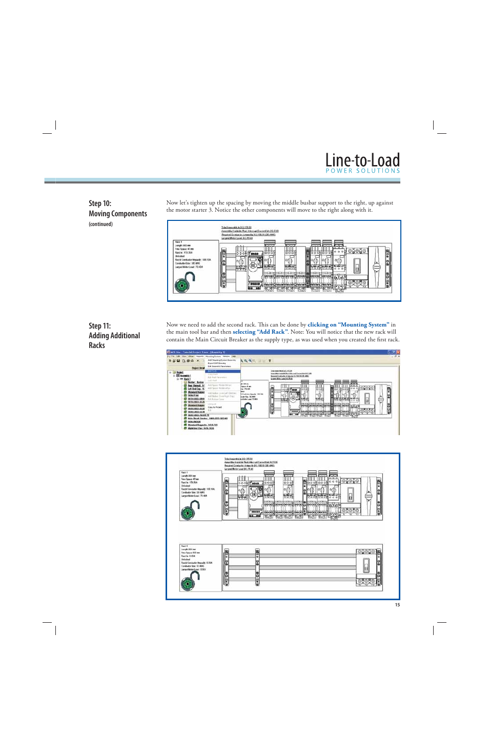 Step 10: moving components, Step 11: adding additional racks | Rockwell Automation 141A Mounting Ssystem MCS Star Tutorial User Manual | Page 17 / 40