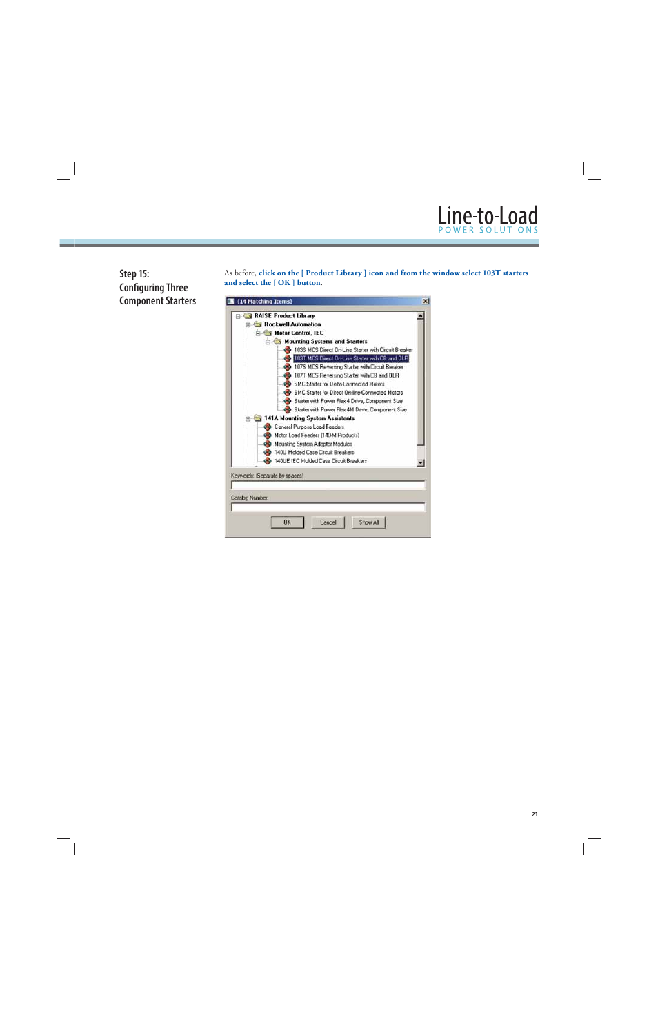 Step 15: confi guring three component starters | Rockwell Automation 141A Mounting Ssystem MCS Star Tutorial User Manual | Page 23 / 40