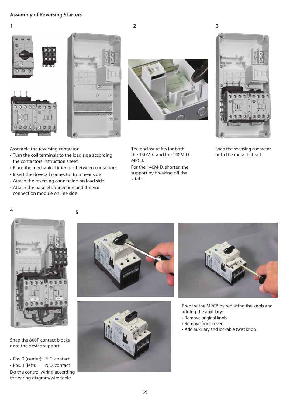 Rockwell Automation 198E-C0C4R Plastic Encl. for DOL and Rev. Starters with Motor Protection C.B. User Manual | Page 2 / 4