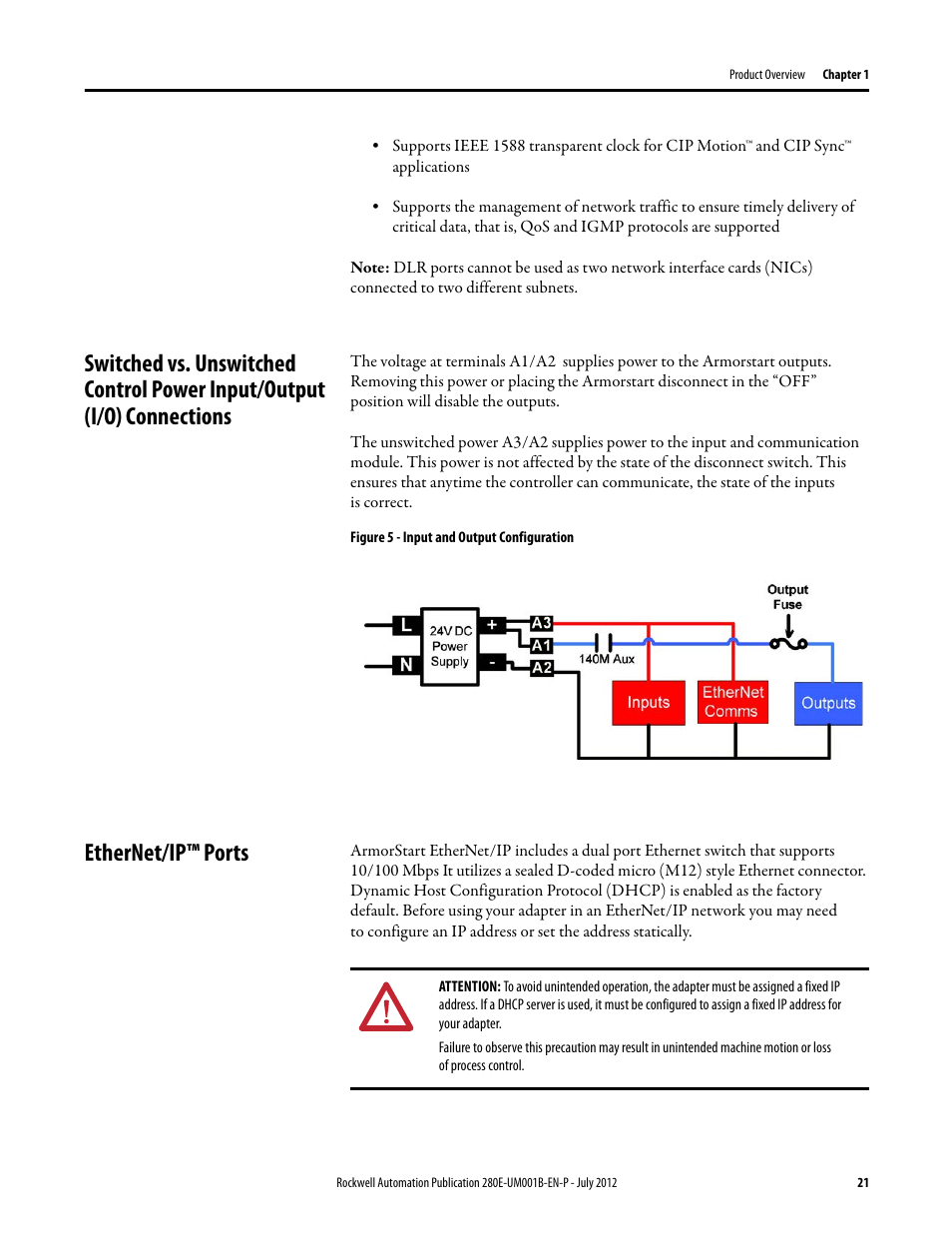 Ethernet/ip™ ports | Rockwell Automation 284E ArmorStart with EtherNet/IP - User Manual User Manual | Page 21 / 348