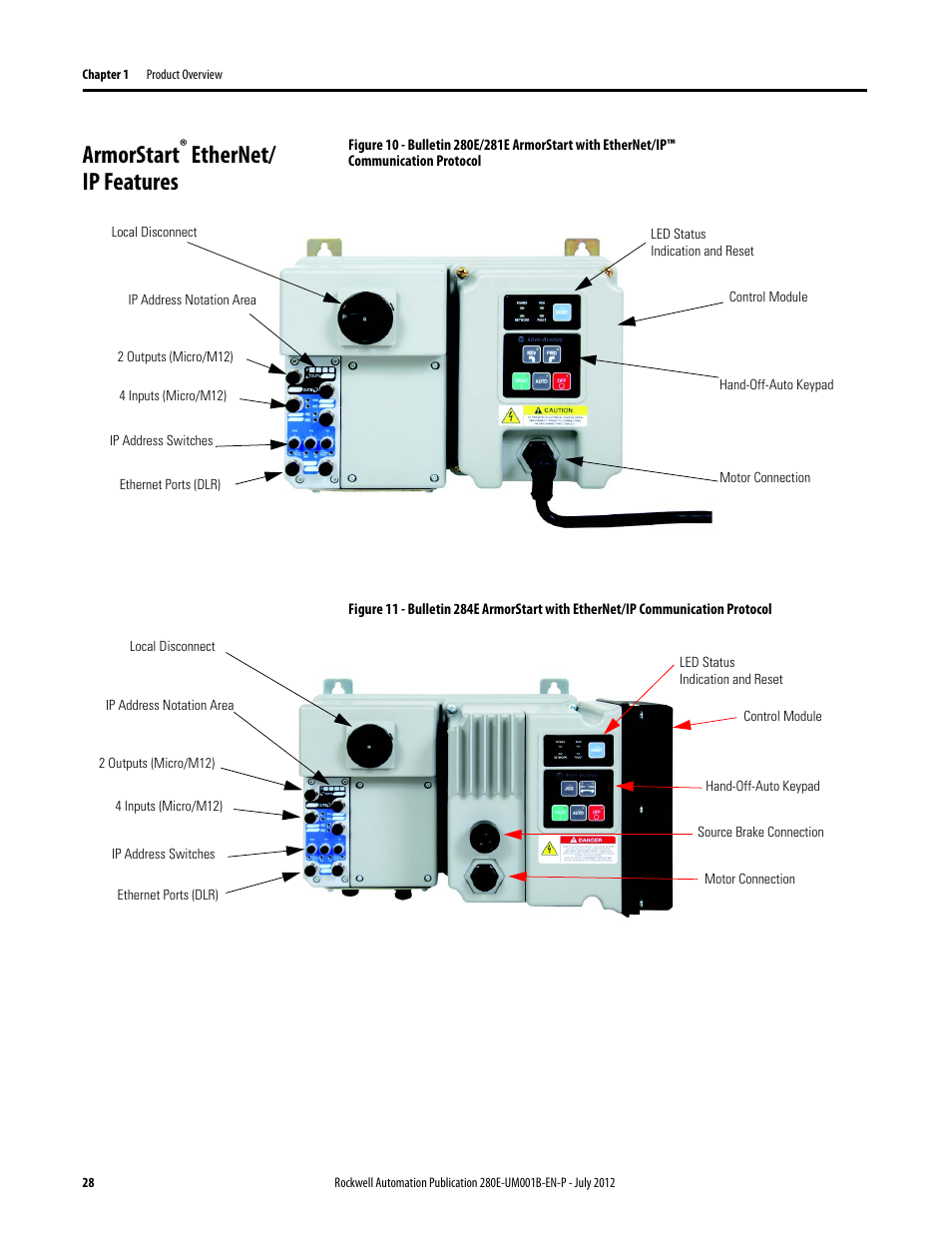 Armorstart® ethernet/ ip features, Armorstart, Ethernet/ ip features | Rockwell Automation 284E ArmorStart with EtherNet/IP - User Manual User Manual | Page 28 / 348