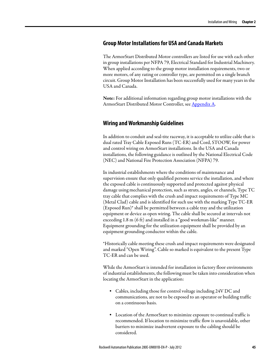 Wiring and workmanship guidelines | Rockwell Automation 284E ArmorStart with EtherNet/IP - User Manual User Manual | Page 45 / 348