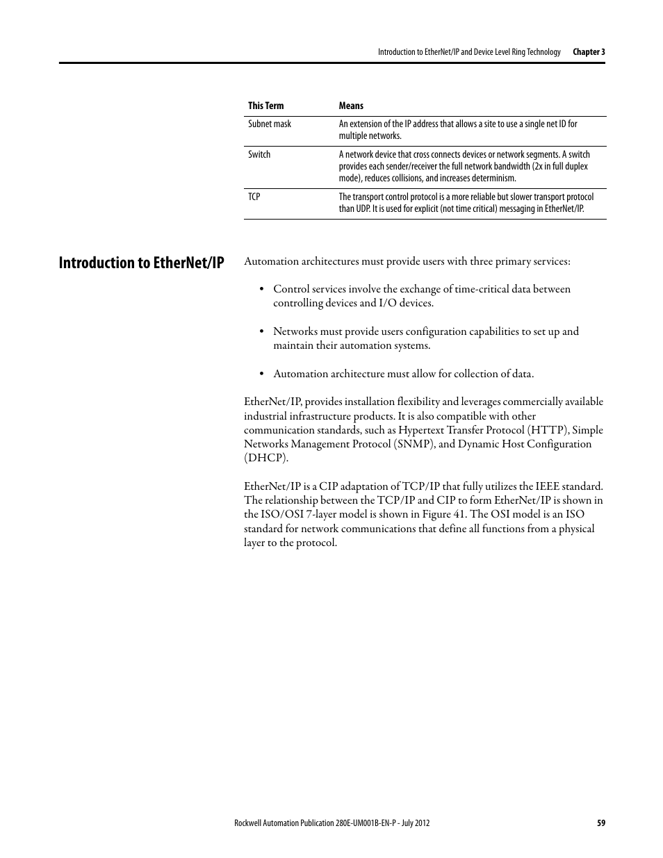 Introduction to ethernet/ip | Rockwell Automation 284E ArmorStart with EtherNet/IP - User Manual User Manual | Page 59 / 348