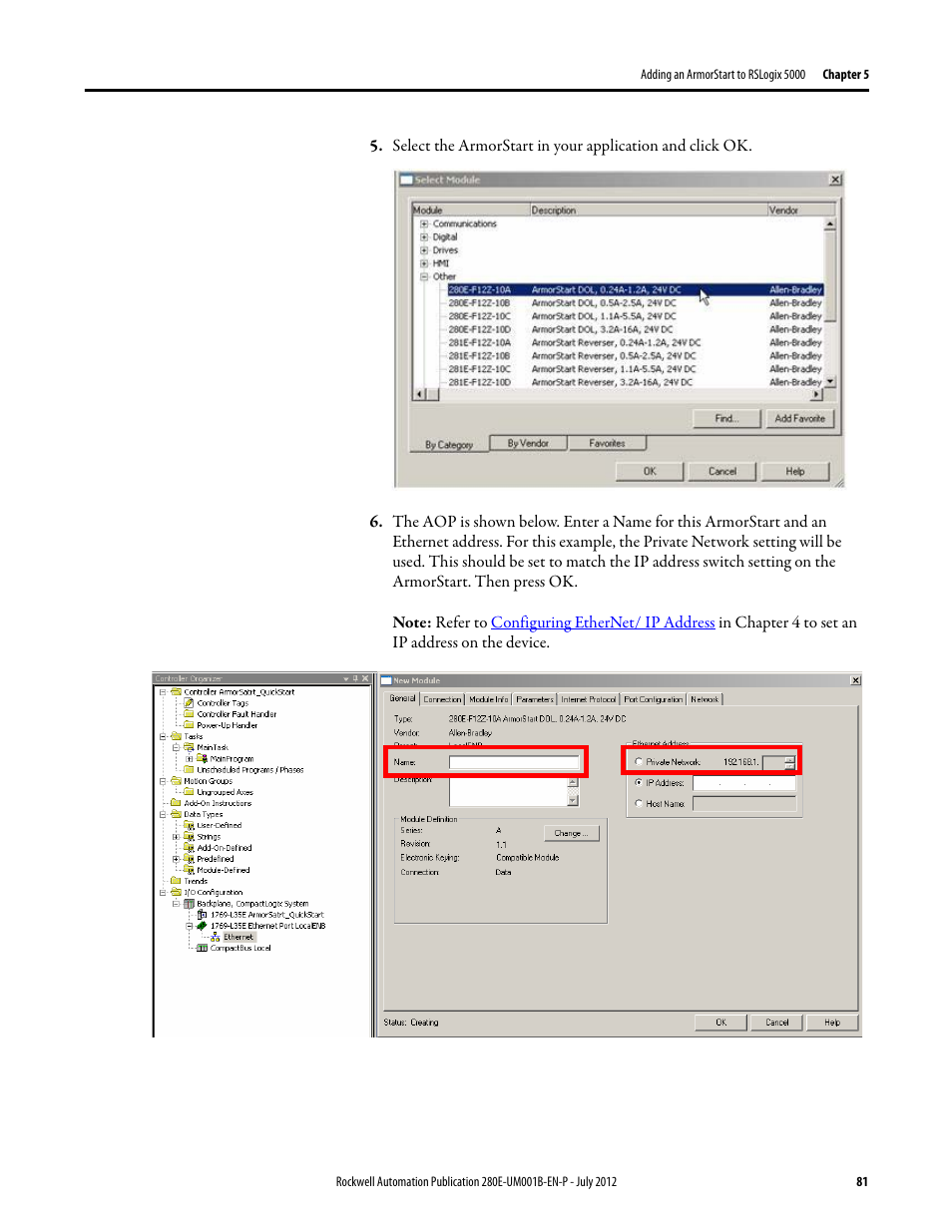 Rockwell Automation 284E ArmorStart with EtherNet/IP - User Manual User Manual | Page 81 / 348