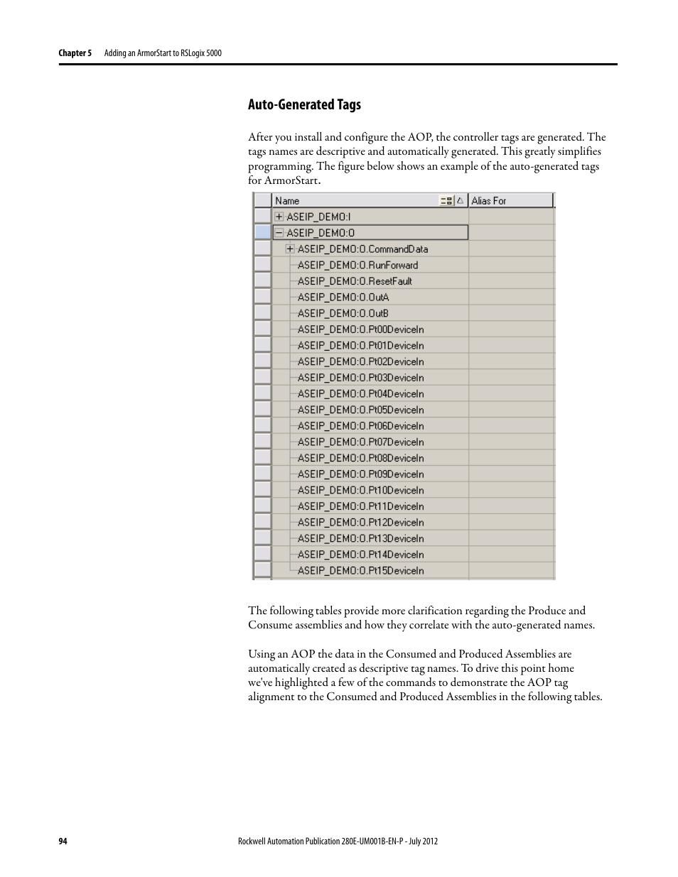 Auto-generated tags | Rockwell Automation 284E ArmorStart with EtherNet/IP - User Manual User Manual | Page 94 / 348