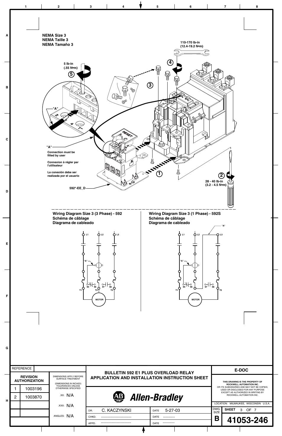 E-doc | Rockwell Automation Not Specified NEMA E1 Plus Instruction Sheets User Manual | Page 3 / 6