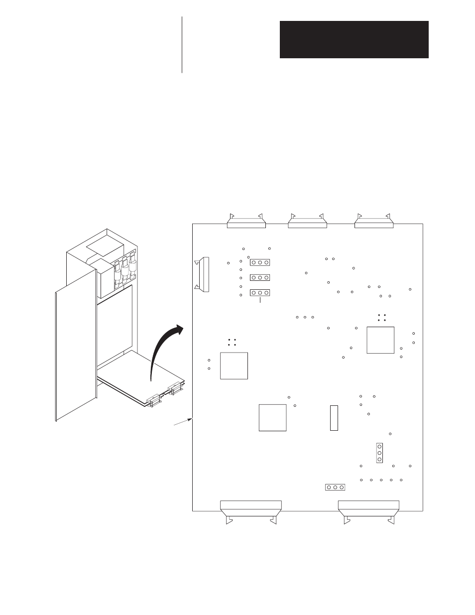 Figure 3.8 main control board hardware location, Main control board | Rockwell Automation 1395 Digital DC Drive FRN 5-10.10/9.30 User Manual | Page 51 / 312