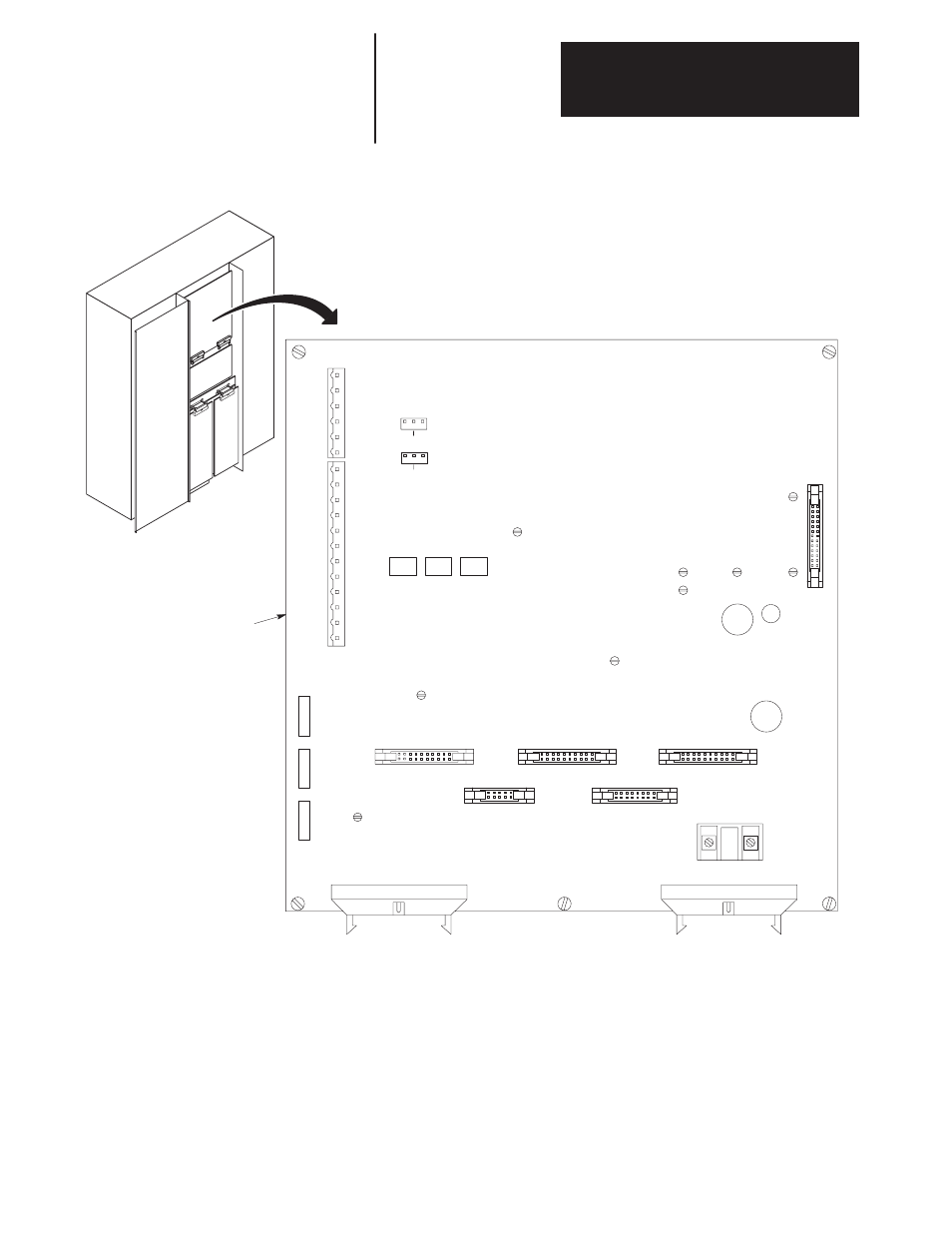 Figure 4.6 power stage interface hardware location, Power stage interface board | Rockwell Automation 1395 Digital DC Drive FRN 5-10.10/9.30 User Manual | Page 73 / 312