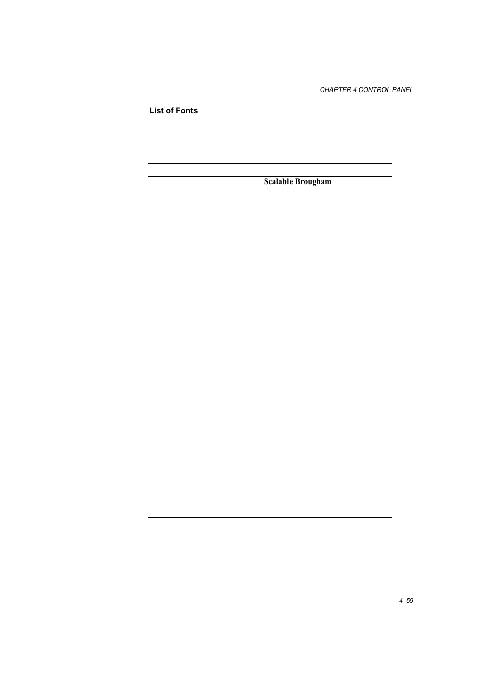 List of fonts -59 | Brother HL-1660E User Manual | Page 126 / 258