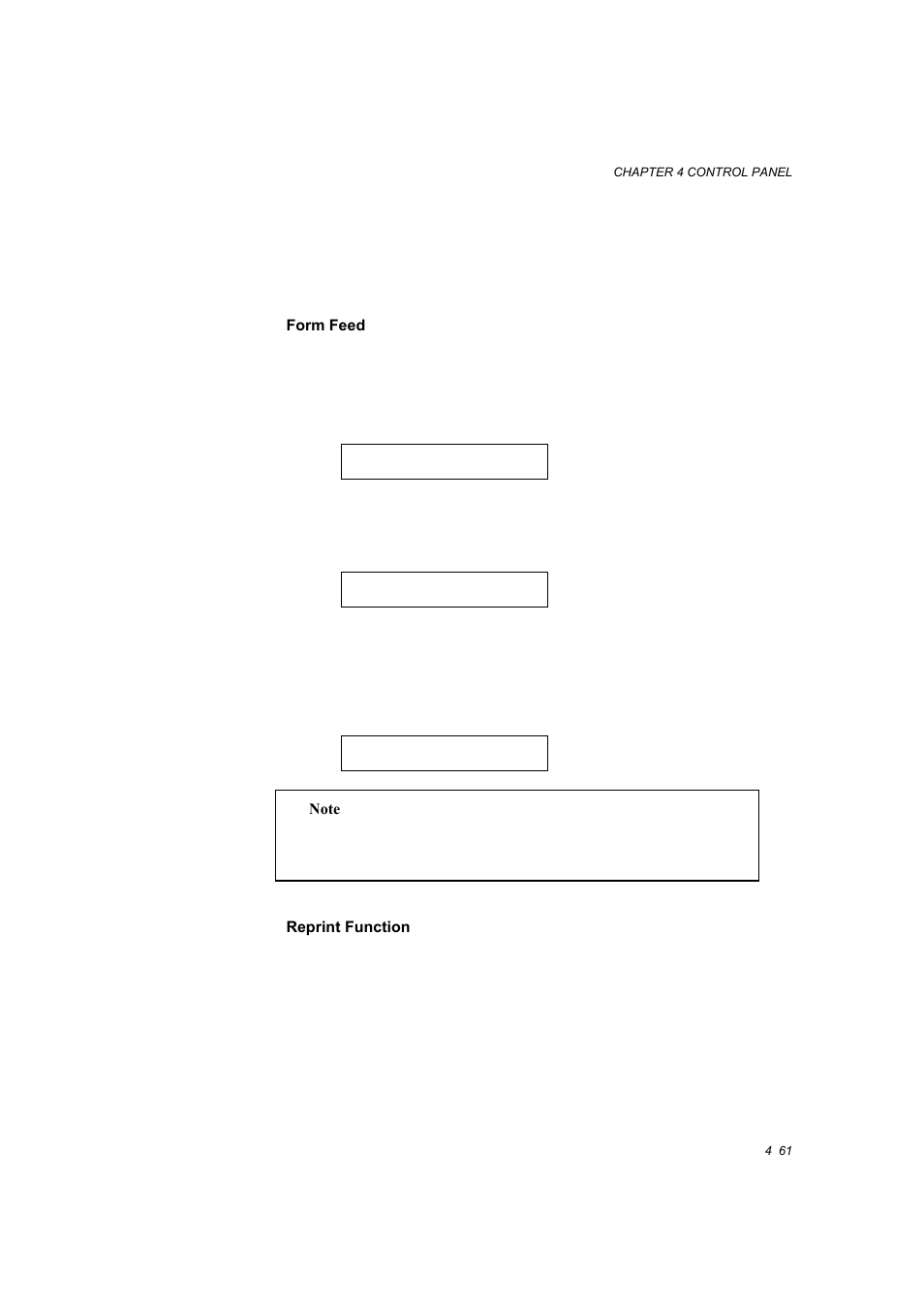 Form meed switch (reprint switch), Form feed switch (reprint switch) -61, Form feed -61 | Reprint function -61, Form feed switch (reprint switch) | Brother HL-1660E User Manual | Page 128 / 258