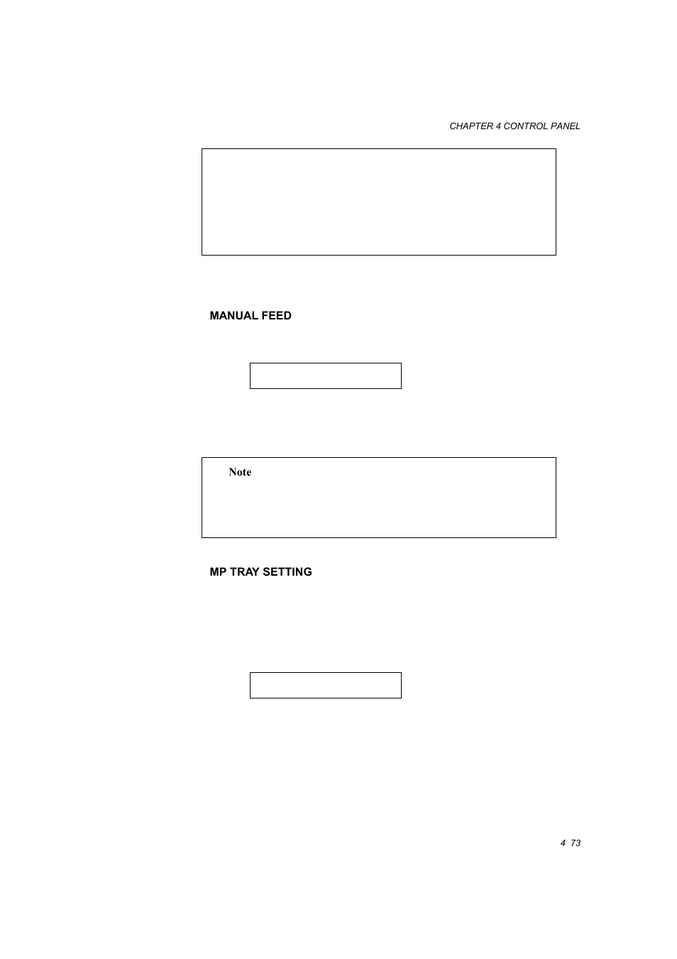 Manual feed -73, Mp tray setting -73 | Brother HL-1660E User Manual | Page 140 / 258