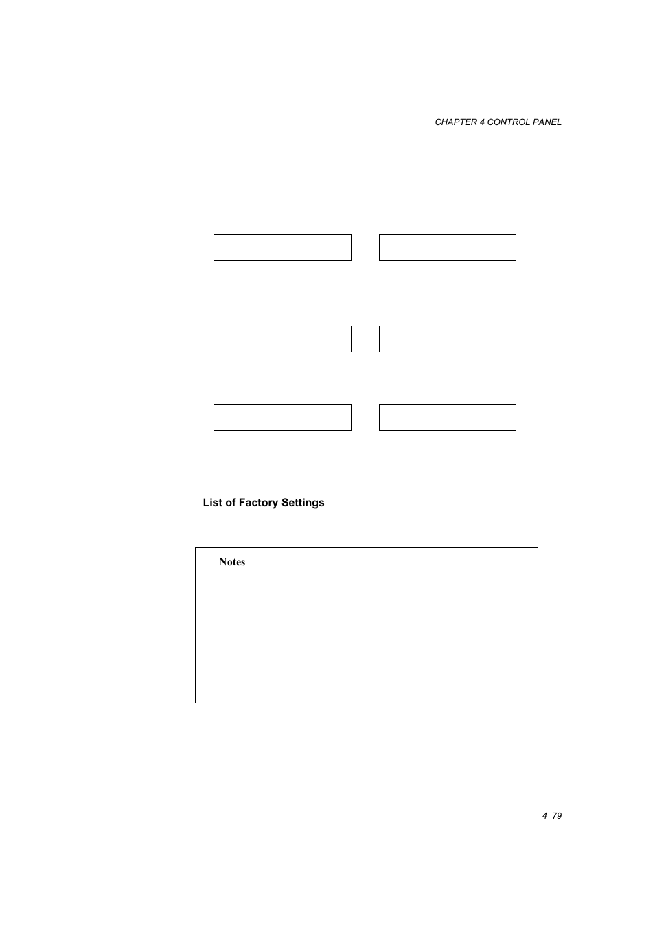 List of factory settings -79, User settings, 08 reset to | Setting, Factory settings | Brother HL-1660E User Manual | Page 146 / 258