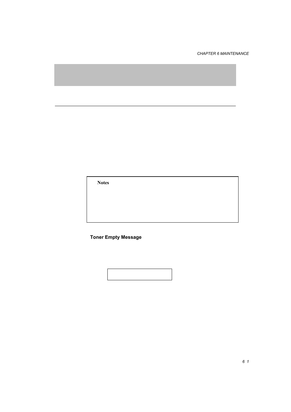 Chapter 6: maintenance, Maintenance, Toner cartridge | Maintenance -1, Toner cartridge -1, Toner empty message -1, Chapter 6 maintenance, Provides guidance on how to maintain, For toner cartridge replacement, see, Toner cartridge” in chapter 6 | Brother HL-1660E User Manual | Page 169 / 258