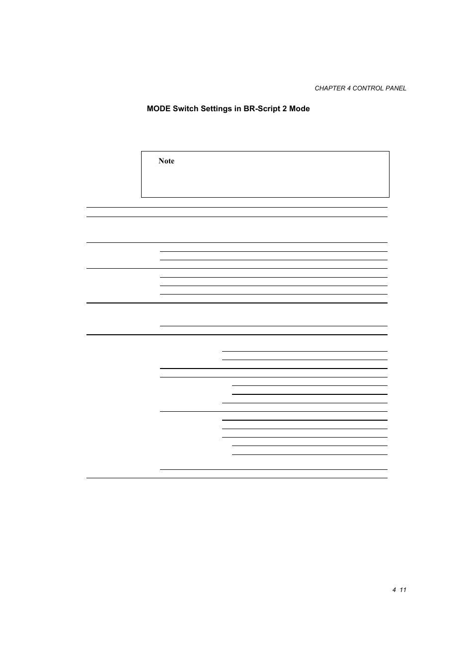 Mode switch settings in br-script mode -11 | Brother HL-1660E User Manual | Page 78 / 258