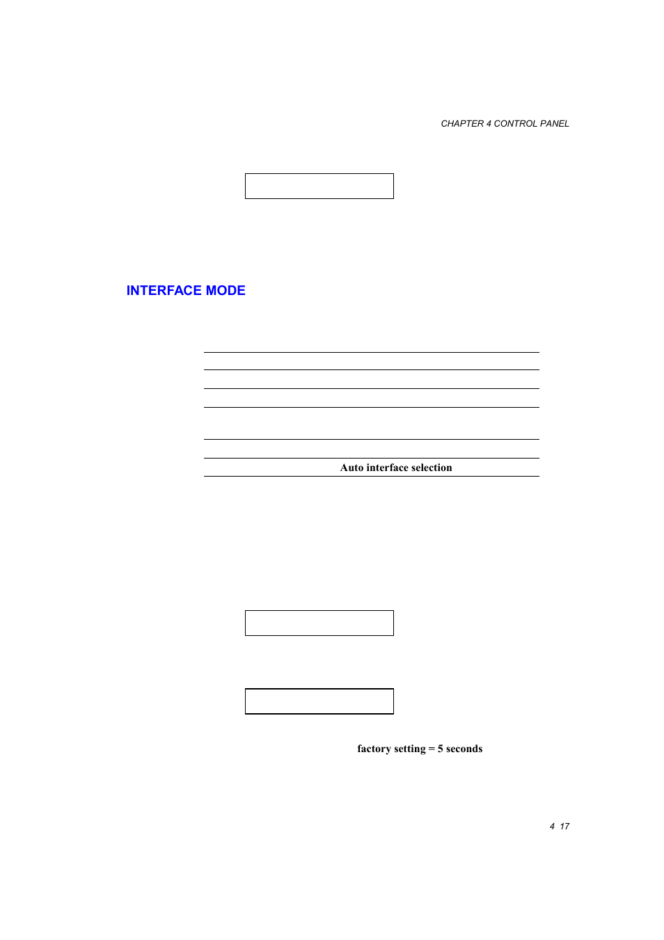 Interface mode, Interface mode -17, Mode switch. for further information, see | Mode switch” in chapter, See “mode switch” in chapter 4, For the settings on the computer, see, See 4-17.) | Brother HL-1660E User Manual | Page 84 / 258