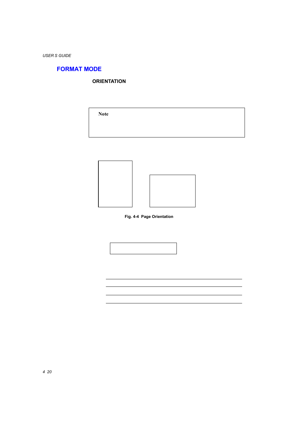 Format mode, Format mode -20, Orientation -20 | Setting & others. (4-20), See 4-20.) | Brother HL-1660E User Manual | Page 87 / 258