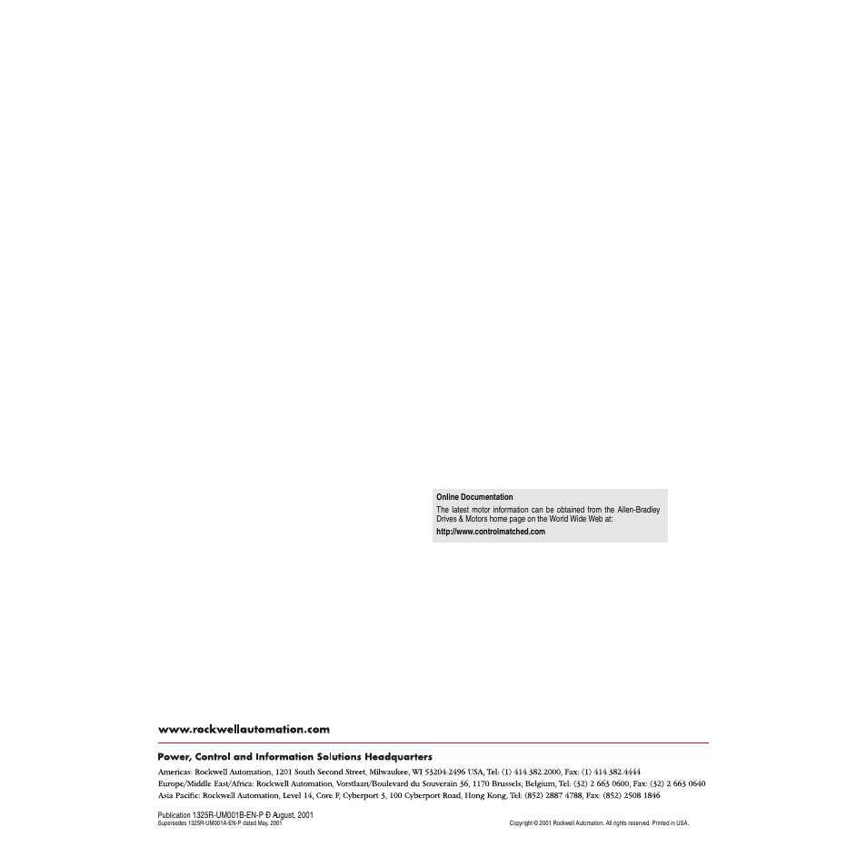 Rockwell Automation 1325R Small DC Motors User Manual User Manual | Page 8 / 8