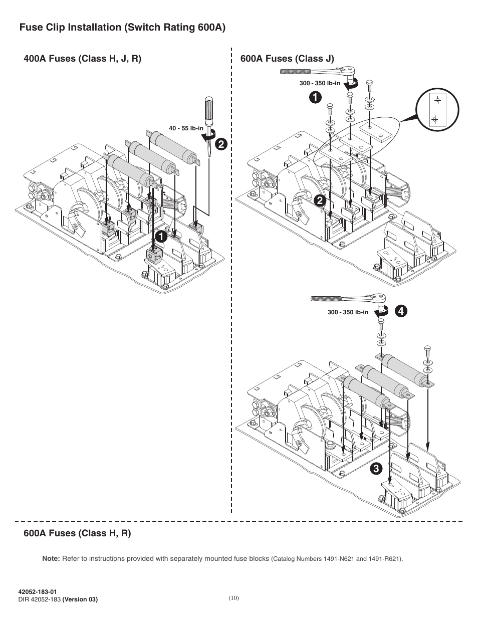 Rockwell Automation 1494V-DS600 - Series D Variable Depth Disconnect Switch Kit and Accessories (600A) User Manual | Page 10 / 12