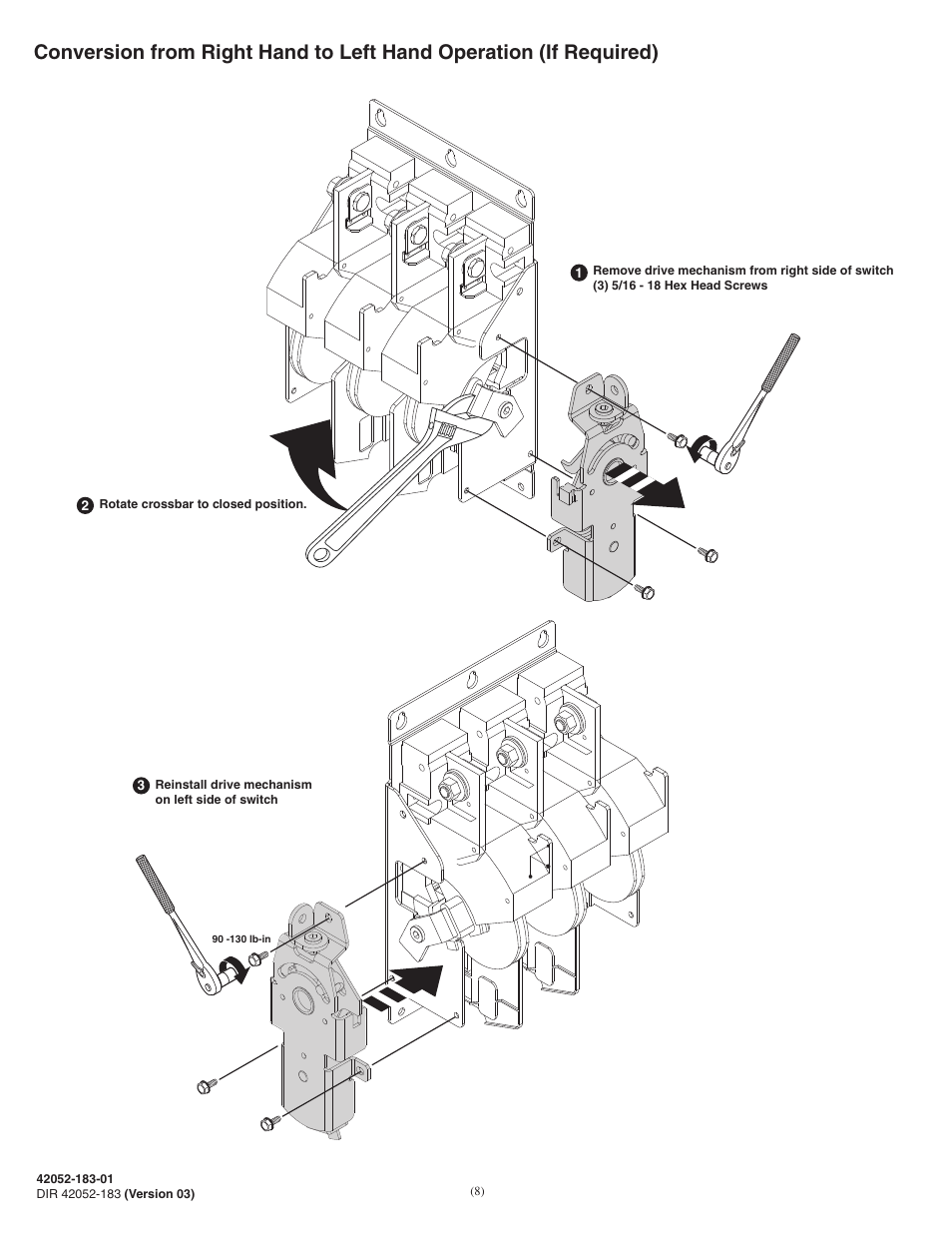 Rockwell Automation 1494V-DS600 - Series D Variable Depth Disconnect Switch Kit and Accessories (600A) User Manual | Page 8 / 12