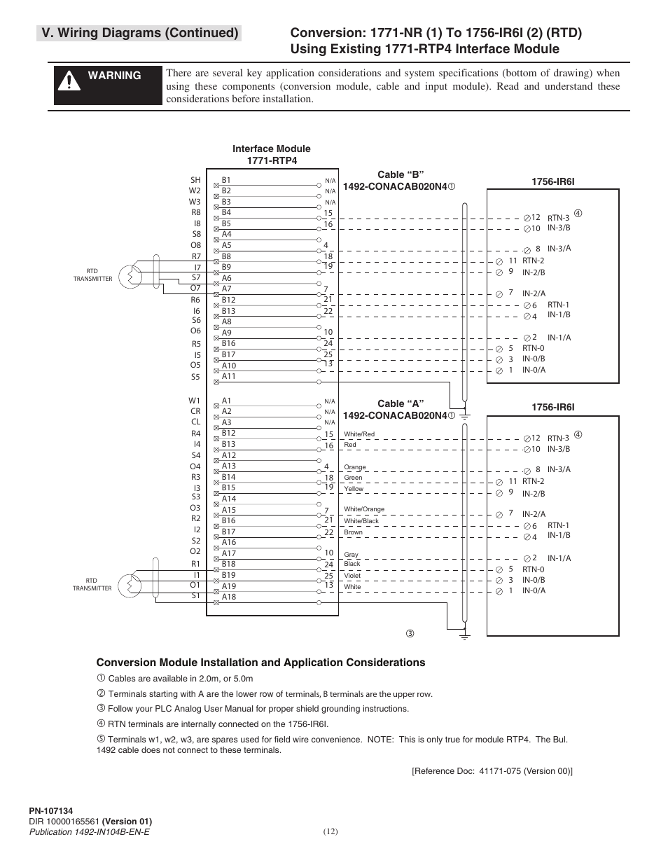 V. wiring diagrams (continued) | Rockwell Automation 1492- 1771-N Series I/O to 1756 ControlLogix I/O User Manual | Page 12 / 20