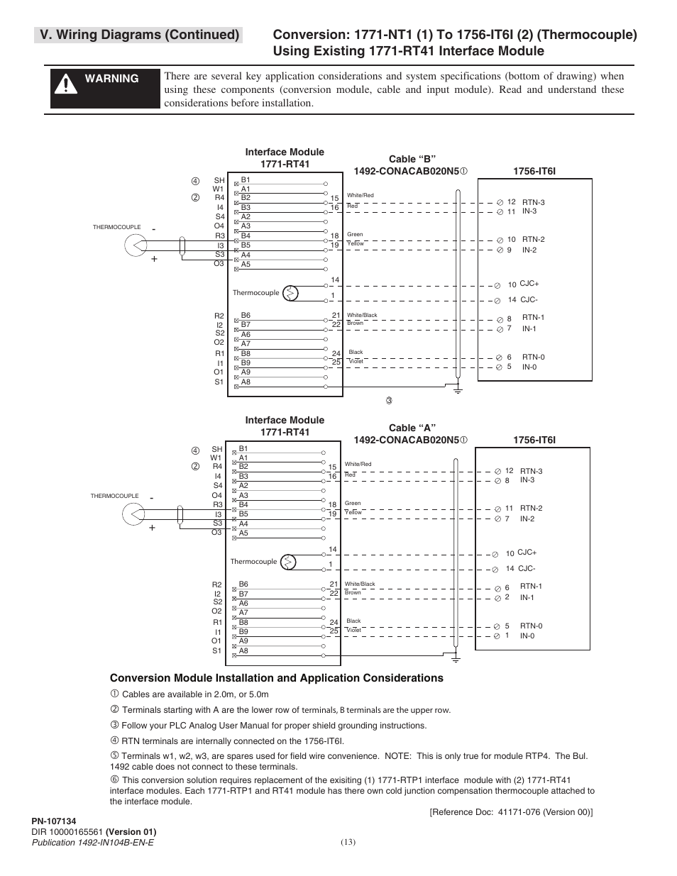 V. wiring diagrams (continued) | Rockwell Automation 1492- 1771-N Series I/O to 1756 ControlLogix I/O User Manual | Page 13 / 20