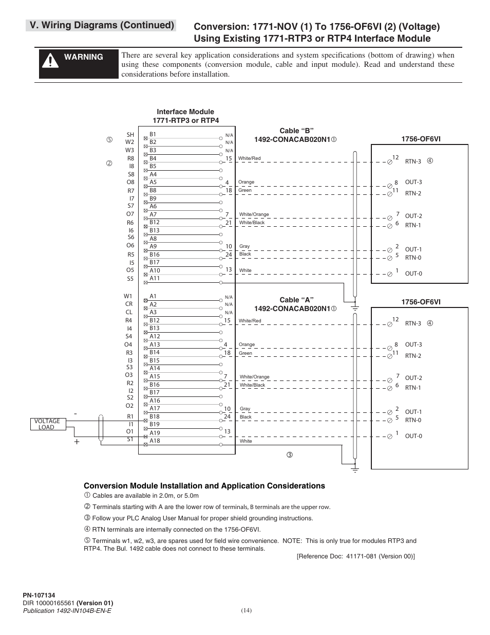 V. wiring diagrams (continued) | Rockwell Automation 1492- 1771-N Series I/O to 1756 ControlLogix I/O User Manual | Page 14 / 20