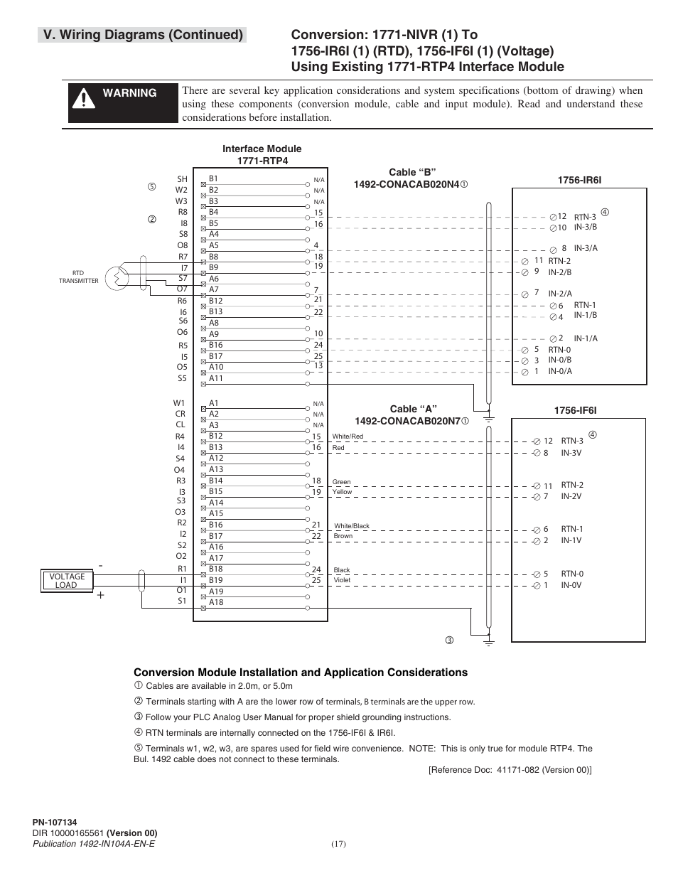 V. wiring diagrams (continued) | Rockwell Automation 1492- 1771-N Series I/O to 1756 ControlLogix I/O User Manual | Page 17 / 20