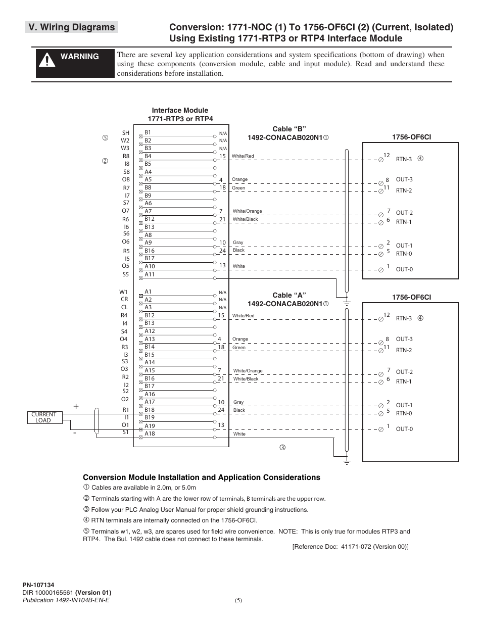 V. wiring diagrams | Rockwell Automation 1492- 1771-N Series I/O to 1756 ControlLogix I/O User Manual | Page 5 / 20