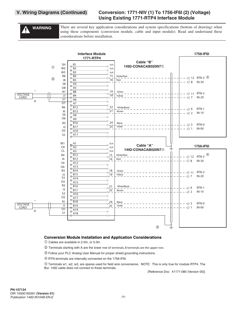 V. wiring diagrams (continued) | Rockwell Automation 1492- 1771-N Series I/O to 1756 ControlLogix I/O User Manual | Page 9 / 20