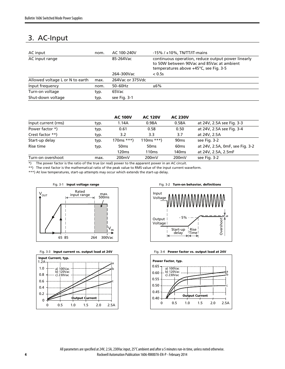 Ac-input | Rockwell Automation 1606-XLP60EQ Power Supply Reference Manual User Manual | Page 4 / 24