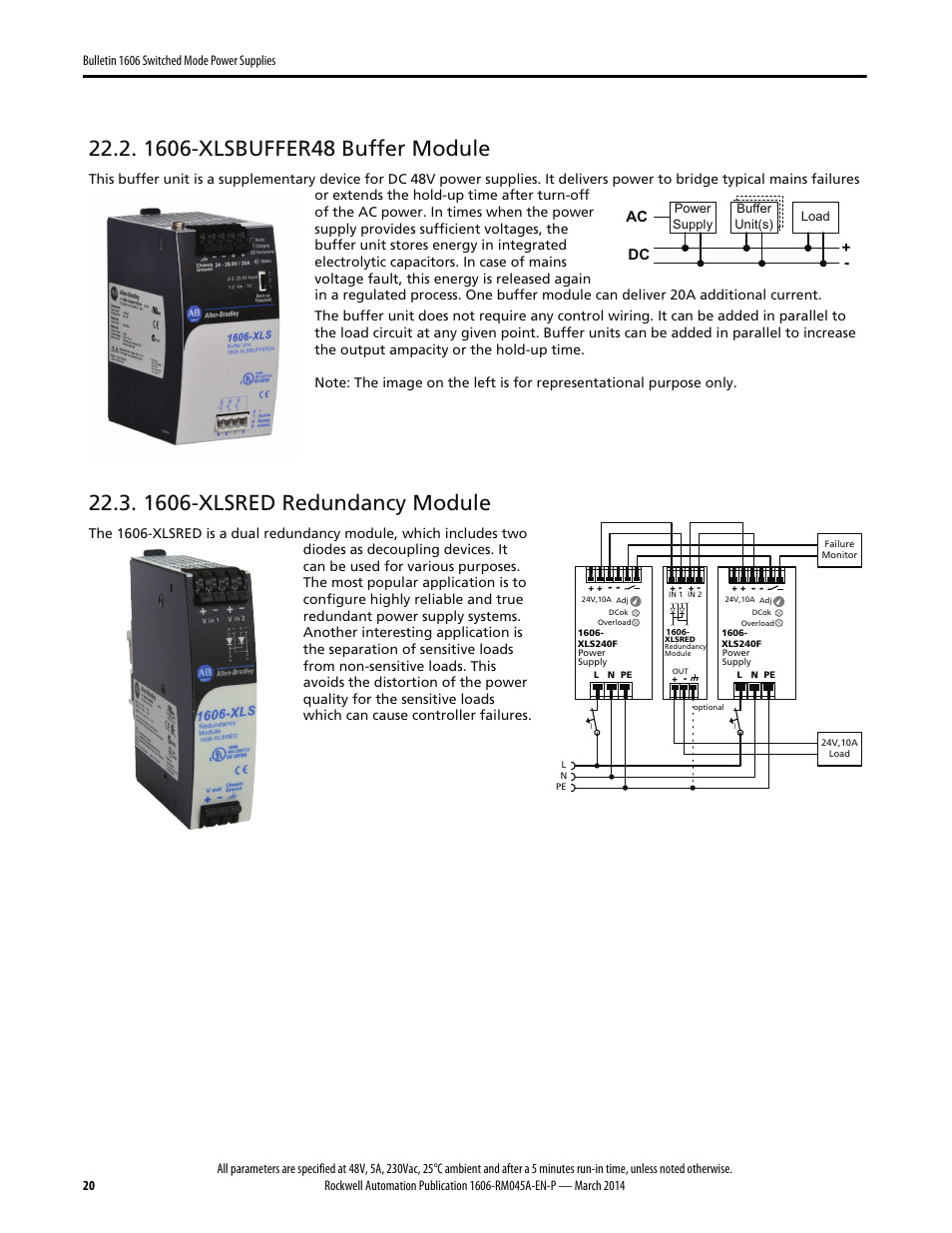 1606-xlsred redundancy module | Rockwell Automation 1606-XLS240F, -XLS240F-D Power Supply Reference Manual User Manual | Page 20 / 28