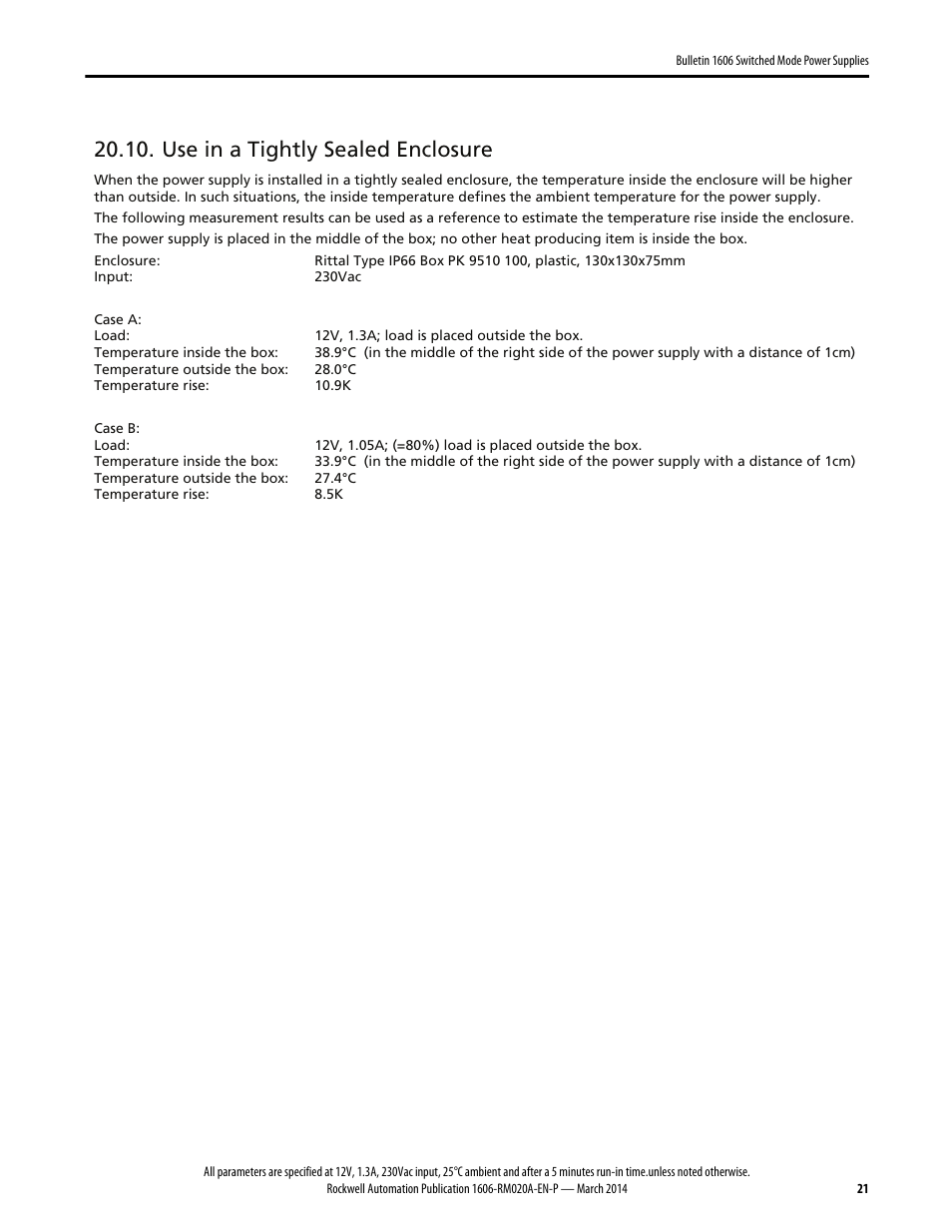 Use in a tightly sealed enclosure | Rockwell Automation 1606-XLP15B Power Supply Reference Manual User Manual | Page 21 / 24