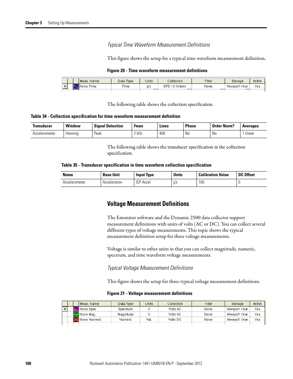Voltage measurement definitions | Rockwell Automation 1441-DYN25-Z Dynamix 2500 Data Collector User Manual | Page 100 / 218