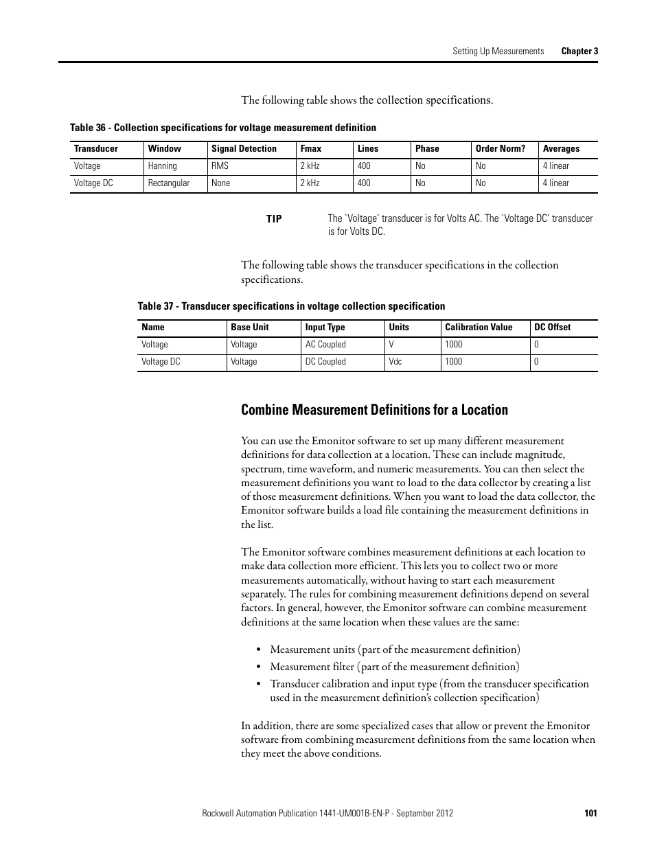 Combine measurement definitions for a location | Rockwell Automation 1441-DYN25-Z Dynamix 2500 Data Collector User Manual | Page 101 / 218